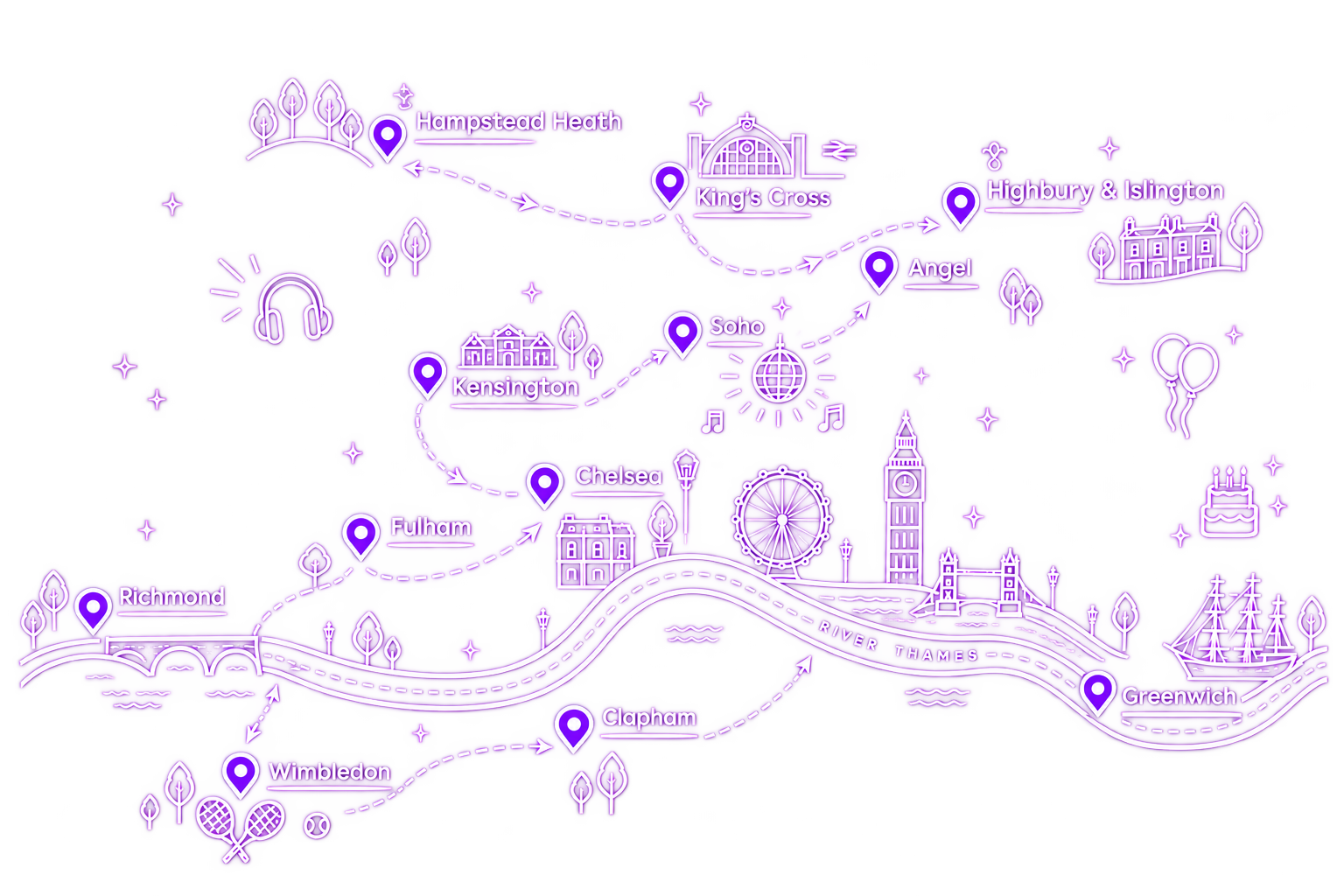 Map of the London areas we cover